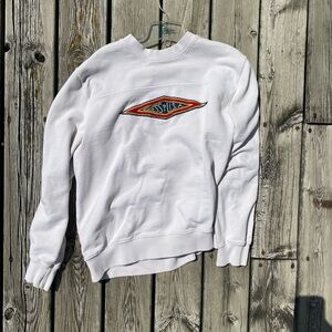 Guess White Crewneck Men's Sweater with Logo